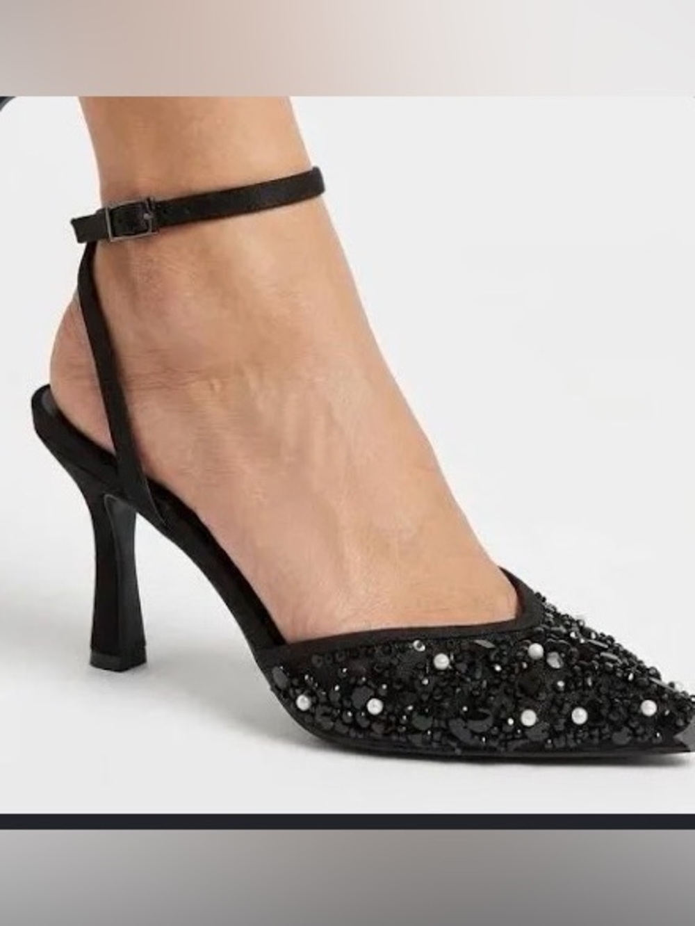 A New Day "Ruth" Beaded Pearl Mesh Slingback Pump size 11 NWT